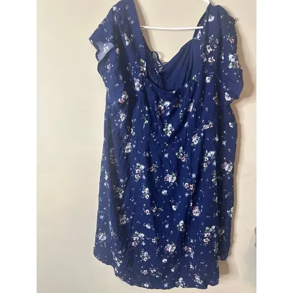 Torrid Babydoll Challis Lace Up Hi Low Top 5X c - Picture 3 of 5